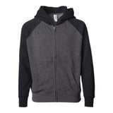 Independent Trading Co PRM15YSBZ Youth Lightweight Special Blend Raglan Zip Hood