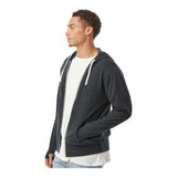 Independent Trading Co PRM90HTZ Unisex Heathered French Terry Full-Zip Hooded Sweatshirt