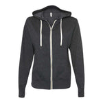 Independent Trading Co PRM90HTZ Unisex Heathered French Terry Full-Zip Hooded Sweatshirt