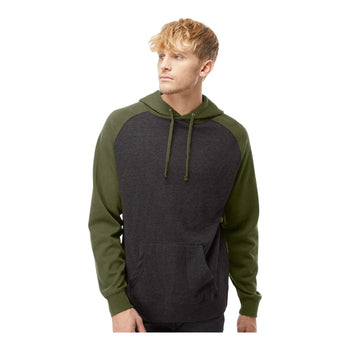 Independent Trading Co IND40RP Unisex Raglan Hooded Sweatshirt