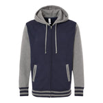 Independent Trading Co IND45UVZ Unisex Heavyweight Varsity Full-Zip Hooded Sweatshirt