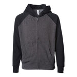 Independent Trading Co PRM10TSBZ Toddler Lightweight Special Blend Raglan Zip Hood