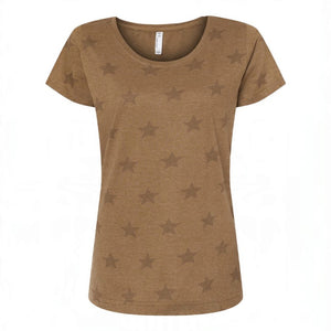 Code Five 3629 Women's Star Print Scoop Neck Tee - 
