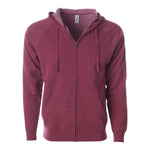 Independent Trading Co PRM33SBZ Unisex Special Blend Raglan Full-Zip Hooded Sweatshirt