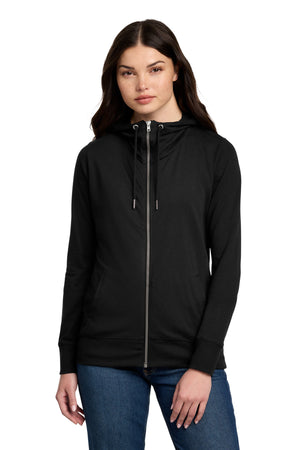 District DT673 Women's Featherweight French Terry Full-Zip Hoodie - 