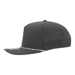 10 10 Hats R615 Black 5 Panel Rope Hat - 