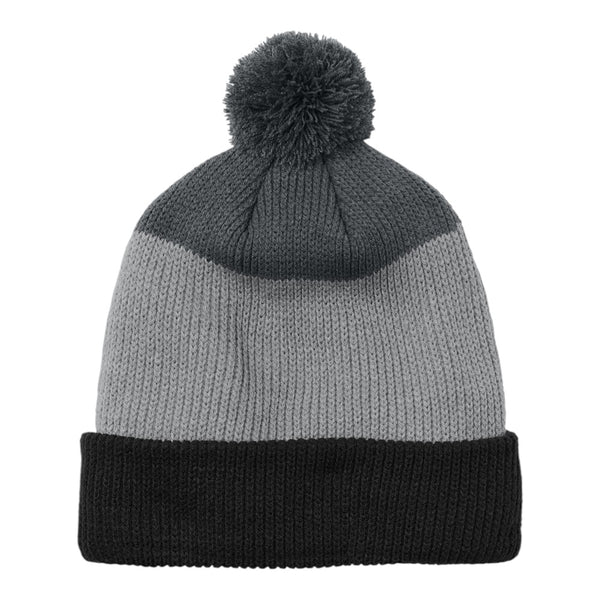 Port Authority C979 Cozy Striped Pom Beanie