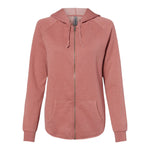 Independent Trading Co PRM2500Z Women's California Wave Wash Full-Zip Hooded Sweatshirt