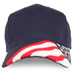 Nissun U.S.A. Flag on Bill Cap, USA Flag Hat - FLAG.B