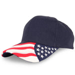 Nissun U.S.A. Flag on Bill Cap, USA Flag Hat - FLAG.B