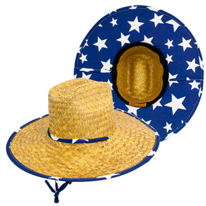 Goldcoast Blue Star Straw Lifeguard Hat GCB3329 - 