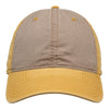 The Game GB516 Twill Color Block Cap – Khaki with Relaxed Shape and Metal Snapback