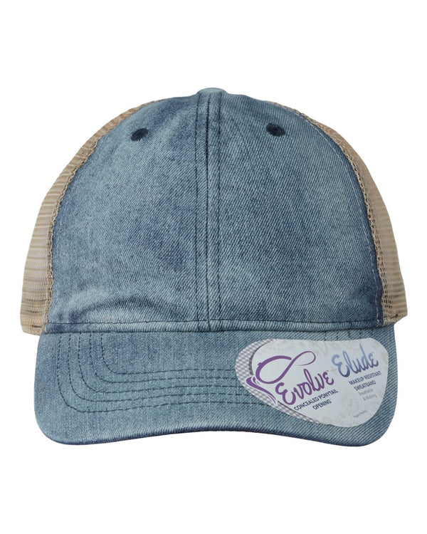 Infinity Her DAISY - Women's Denim Mesh Back Cap, Ponytail Hat