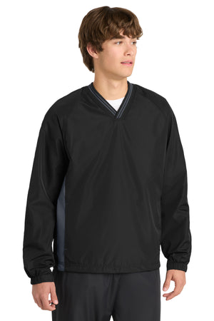 Sport-Tek JST62 Tipped V-Neck Raglan Wind Shirt - 