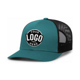 Custom Embroidered Pacific Headwear 104C Trucker Snapback Cap - Flat Embroidery