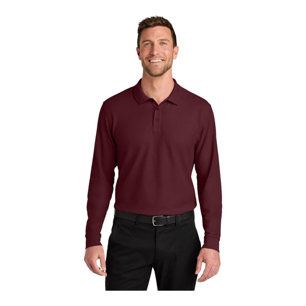 Port Authority K200LS Wearever Signature Pique Long Sleeve Polo