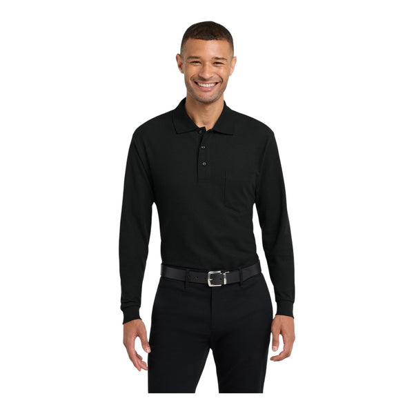 Port Authority K500LSP Silk Touch Long Sleeve Polo with Pocket