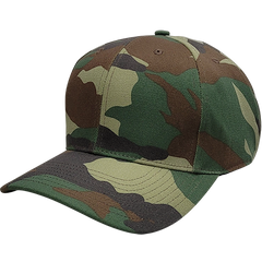Cali Headwear KL100WC Woodland Camo 6 Panel Cap USA Made - 