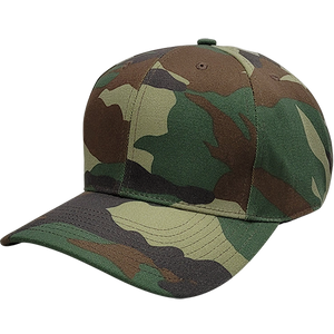 Cali Headwear KL100WC Woodland Camo 6 Panel Cap USA Made - 