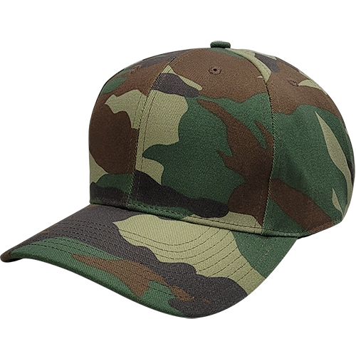 Cali Headwear KL100WC Woodland Camo 6 Panel Cap USA Made