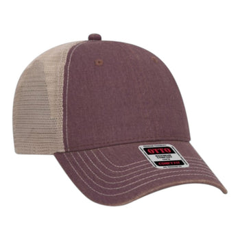 OTTO 121-1297 OTTO CAP 6 Panel Low Profile Mesh Back Trucker Dad Hat