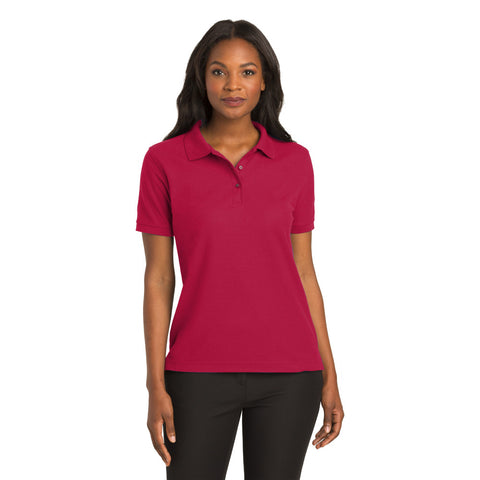 Port Authority L500 Ladies Silk Touch Polo - Red