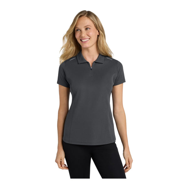 Port Authority L580 Women's Pinpoint Mesh Zip Polo