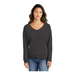 Port & Company LPC098V Women's Beach Wash® Garment-Dyed V-Neck Sweatshirt