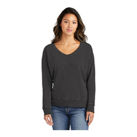 Port & Company LPC098V Women's Beach Wash® Garment-Dyed V-Neck Sweatshirt