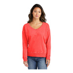 Port & Company LPC098V Women's Beach Wash® Garment-Dyed V-Neck Sweatshirt