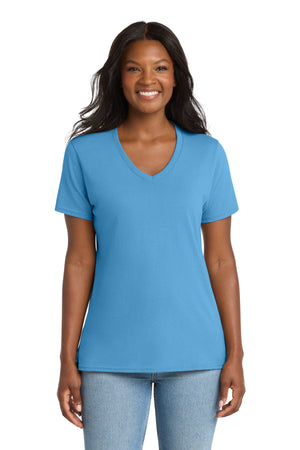 Port & Co LPC54V Women's Core Cotton V-Neck Tee - 
