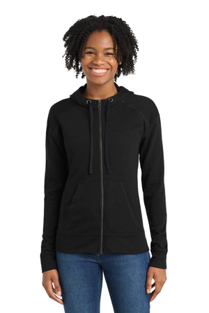 Sport-Tek LST293 Women's PosiCharge Tri-Blend Wicking Fleece Full-Zip Hooded Jacket - 