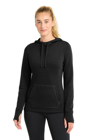 Sport-Tek LST296 Women's PosiCharge Tri-Blend Wicking Fleece Hooded Pullover - 