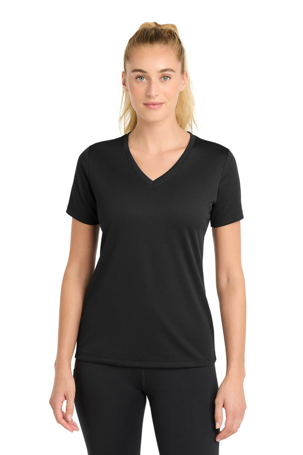 Sport-Tek LST340 Women's PosiCharge RacerMesh V-Neck Tee