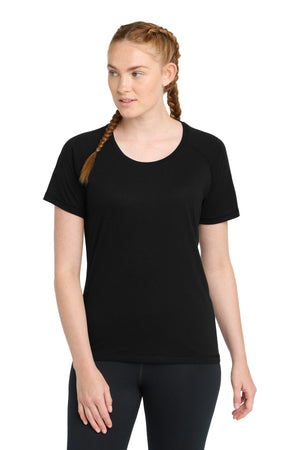 Sport-Tek LST400 Women's PosiCharge Tri-Blend Wicking Scoop Neck Raglan Tee - 