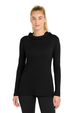 Sport-Tek LST406 Women's PosiCharge Tri-Blend Wicking Long Sleeve Hoodie - 