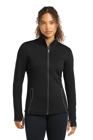 Sport-Tek LST853 Women's Sport-Wick Stretch Contrast Full-Zip Jacket - 
