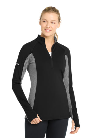 Sport-Tek LST854 Women's Sport-Wick Stretch Contrast 1/4-Zip Pullover - 