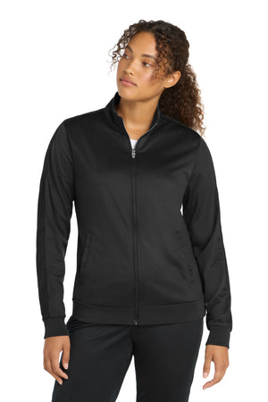 Sport-Tek LST94 Ladies Tricot Sleeve Stripe Track Jacket - 