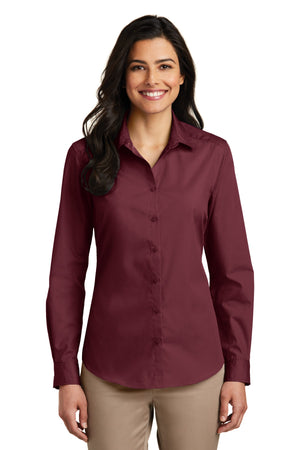 Port Authority LW100 Women's Long Sleeve Carefree Poplin Shirt - 