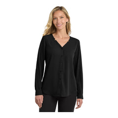 Port Authority LW700 Women's Long Sleeve Button-Front Blouse - 