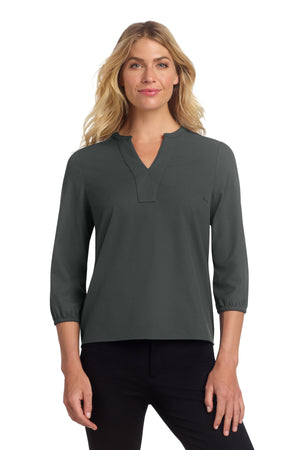 Mercer+Mettle MM2011 Women's Stretch Crepe 3/4-Sleeve Blouse - 