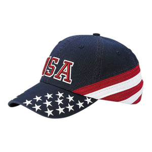 Mega Cap 7642C Low Profile Cotton Twill Washed USA Flag - 