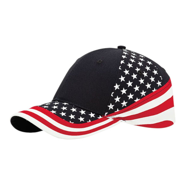 Mega Cap 7650A 6 Panel Cotton Twill USA Flag