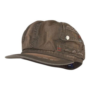 Mega Cap 6557 Heavy Washed New Herringbone Newsboy Hat - 