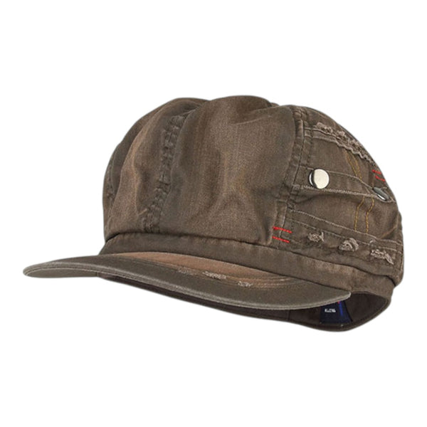 Mega Cap 6557 Heavy Washed New Herringbone Newsboy Hat