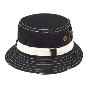 Mega Cap 7917 Frayed Cotton Twill Washed Bucket Hat - 