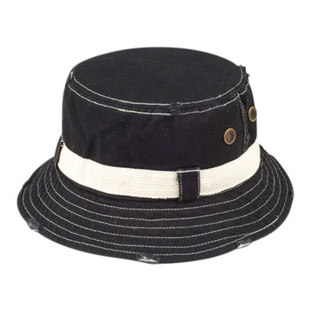Mega Cap 7917 Frayed Cotton Twill Washed Bucket Hat