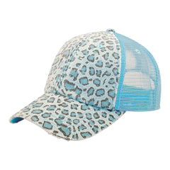 Mega Cap 6582 Leopard Print Mesh Back - 
