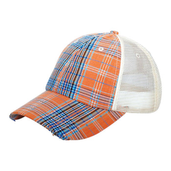 Mega Cap 6853 Low Profile Plaid Mesh Hat